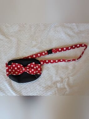 Disney Black Waist Bag with Red and White Polka Dot Bow